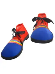 Giant Red and Blue Fabric Adults Clown Costume Shoes