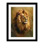 Lion Canvas Art Framed Art Print