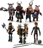 Vikings from How to Train Your Dragon - Action Figures - Hiccup, Astrid, Stoick, Gobber, Snotlout, Fishlegs, Tuffnut & Ruffnut (Set of 8 pcs)