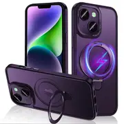 For iphone 14 Anti-drop ic Phone Case Kickstand Compatible with MagSafe Matte Back Cover