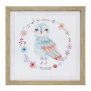 LVD Framed Glass/Resin 40x40cm Print Owl 2 Wall Hanging Art