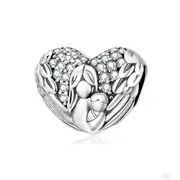 Heart Shape Beads for Jewelry Silver plating Dazzling Charm for Bracelets