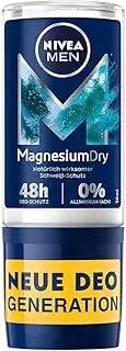 NIVEA MEN MagnesiumDry Roll-On Deodorant (50 ml), Deodorant with Magnesium for Naturally Effective Sweat Protection, Deodorant with 0% Aluminium (ACH) and 0% Alcohol*