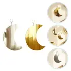 2 Pcs Rustic Home Decor Decorative Wall Mirror Crescent Moon