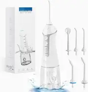 Portable Water Flosser - Cordless Rechargeable Water Dental Pick with 5 Jet Tips
