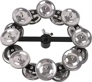BQLZR Double Row Cymbal Tambourine Jingle Effect for Hihats Crashes Rides 5.5" Silver