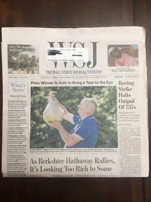 The Wall Street Journal Sat/Sun Sept 14-15, 2024 Complete Print Newspaper NEW