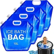 Tryitsbest 4 Pack Ice Bath Bags Reusable, Large Capacity Cold Plunge Ice Bath Accessories, Portable Bathtub Freezer Water Bags for Ice Baths at Home