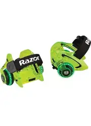 Razor Jetts DLX Heel Wheels - Neon Green, Wheeled Skate Shoes With Spark Pads