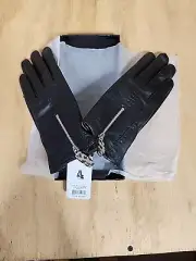 Karla Hanson Fine Leather Women's Med Touch Screen Gloves with Bow New in Box