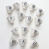 在飛比找Yahoo!奇摩拍賣優惠-“正品”日本進口zakka風格北歐復古字母成人陶瓷馬克杯水杯