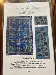 Garden Path Lap Quilt Table Runner Placemats Patterns DTS197 Multiple Sizes