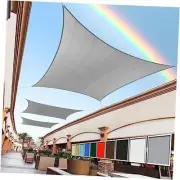 8' x 10' Grey Rectangle Sun Shade Sail Canopy Outdoor Patio Fabric Screen