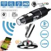 Wifi Microscope Magnifier 1000X Video USB Endoscope w/ Stand For Iphone Andriod