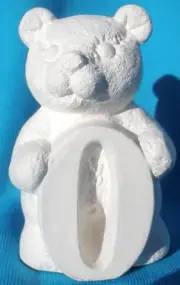 NUMBER BEAR 0 ZERO CERAMIC BISQUE NUMBERS BEARS U-PAINT