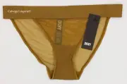 NWT DKNY DK8945 "Sheers" Low-Rise, Mesh String Bikini, Brown (Incense)