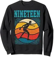 [X.Style] 19th Birthday Retro Table Tennis 19 Years Old Boy Girl Sweatshirt ds383 Sweater (S) Black