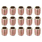 15Pcs Hex Threaded Inserts, M10-1.5x20 Zinc Alloy Hex-Flush Thread Insert