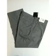 MURANO MENS NEW GRAY 100%COTTON CASUAL PANTS CLASSIC FIT FLAT FRONT SIZE:38/30