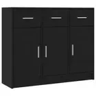 Sideboard Black 91X28x75 Cm Engineered Wood Wood Sideboards & Buffets