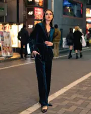 [Belle & Bloom] Reverie Velvet Pant - Dark Teal XS