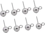[TEHAUX] Diy Earring Accessories 20pcs Stainless Steel Ear Pins Earring Hooks Accessories for Women