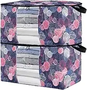 sanluoli 60L 2 Pack Under Bed Storage with Reinforced Handles, clear window Sweater Containers For Closets
