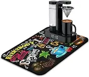 Coffee Bar Mat Accessories for Countertop Absorbent Hide Stain Rubber Backed Dish Drying Mats for Kitchen Counter Draining Pad Decor Gift Fit Under Coffee Maker Coffee Pot Espresso Machine (24x16in)