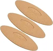 COOPHYA 3pcs Cork Slipmat for Turntable Vibration Vinyl Record Platter Mat Soft Natural Cork Design for Enhanced Sound Quality and Slip Resistance for Smooth Playback