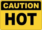 OSHA CAUTION: HOT| Laminated Vinyl Decal Sticker Label