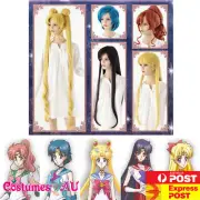 Girls Anime Sailor Moon Wig Venus Mars Jupiter Mercury Tsukino Usagi Costume Wig