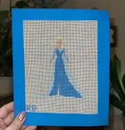 Elsa “Frozen” Disney Princess Hand Painted Needlepoint Canvas