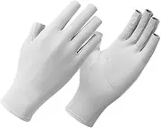[LEIXIUSM] Women's Sunscreen Gloves Summer Cycling Silicone Anti Slip Half Finger Touch Screen Riding Gloves