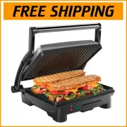 Versatile Gourmet Sandwich Maker - Non-Stick 4 Slice Grill, Stainless Steel