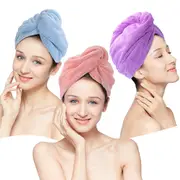 3 Pack Hair Drying Hats Quick dry Hair Towel Cap Hat Bath Hat Microfiber Towel Cap