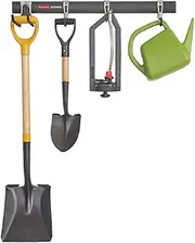 Rubbermaid Fasttrack Garage Storage System All-in-One Rail & Hook Kit, 5-Piece, (1784417),Black