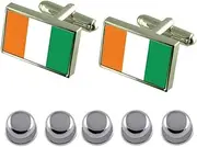[Select Gifts] Shirt Dress Studs Ivory Coast Flag Cufflinks