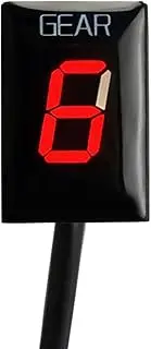 for Ducati, for Monster 796 Corse Stripe 1100 EVO Oil Desmosedici RR Motorcycle ECU Direct Mount 1-6 Speed Gear Display Indicator Motorcycle Gear Indicator(Red)
