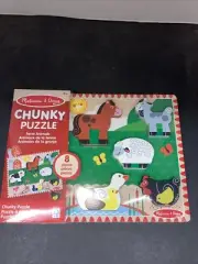 Melissa and Doug Wooden Chunky Puzzle - Farm Animals - Ages 2 & Up - NIP