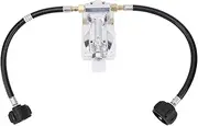 2 Stage Auto Changeover RV Gas Regulator with 12 Inch Pigtail Hose 250PSI 287500BTU for Trailers, Dual Stage Pressure Regulation, Automatic Switch Feature, Metal and Rubber