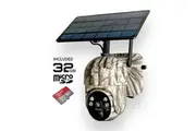 Elinz 4G Cellular PTZ Solar Powered Camouflage Outdoor Security Camera 3MP 2K HD Resolution IP65 for Trail Wildlife Surveillance CCTV 32GB