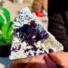 159g Natural transparent purple cubic fluorite mineral sample Inner Mongolia