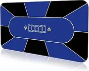 10 Player Portable Rubber Texas Hold'em Poker Table Mat with Carrying Bag(L)