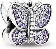 [MiniJewelry] Women's Flowers Butterfly Charm for Bracelets Floral Watering Can Rainbow Sterling Silver Dangle Charm for Girls Sister Birthday Gift