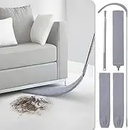 Retractable Gap dust Cleaner, Duster Flat mop up to extendable and Two Microfibre Covers, Retractable Gap dust Cleaner for Under Sofa, cabinets, Bed, Household Gap dust