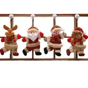 NNETM 4PCS Christmas Tree Accessories: Dancing Old Man, Snowman, Deer, Bear Cloth Puppets