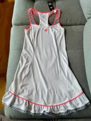 NWT Adidas Climalite Roland Garros Paris Dress XS White Pink Blue Mesh