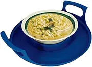 [Handy Gourmet] Microwave Cool Caddy w/Handles - Carrying Tray for Bowls, Plates - Blue, Standard