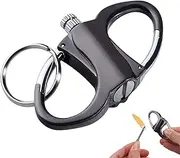 Keychain Lighter, 2025 Upgraded Metal Keychain Lighter, Reusable Portable Waterproof Match Lighters for Outdoor Car and Home(1pc,Black)