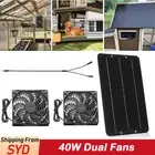 40W 12V Solar Power Panel Dual Exhaust Roof Attic Fan Air Ventilation Van Pet AU